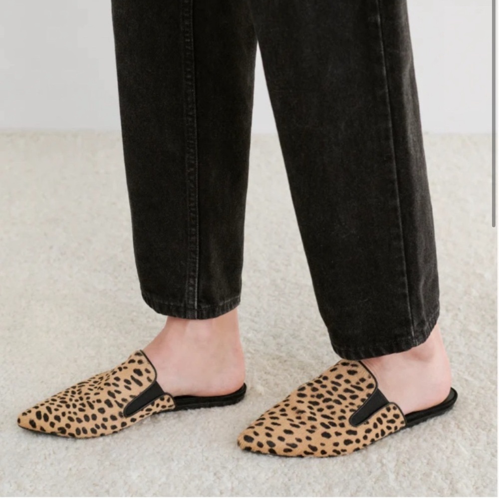 Jenni Kayne Pony Hair Mules Cheetah Size 39